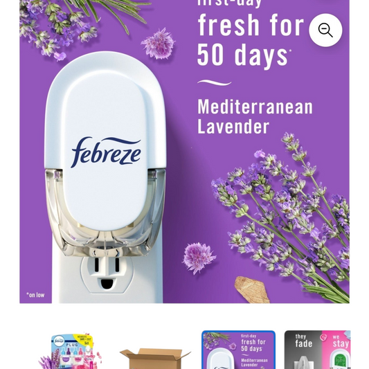 Febreze Plug In Air Fresheners, Mediterranean Lavender, April Downy, Odor Eliminator For Strong Odors 5 Oil Refills