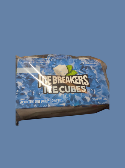 Ice Breakers Ice Cubes Peppermint Sugar Free Gum 240 Pieces (6 x 40 Ct Bottles)