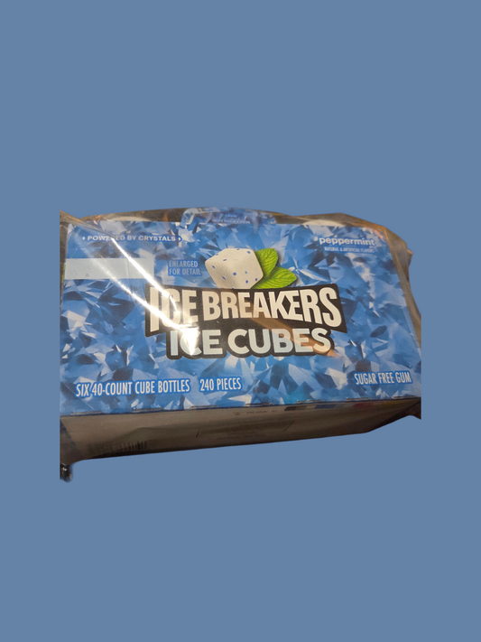 Ice Breakers Ice Cubes Peppermint Sugar Free Gum 240 Pieces (6 x 40 Ct Bottles)
