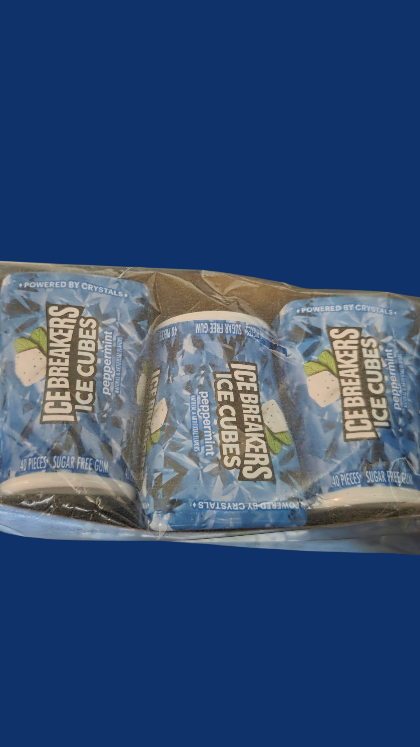 Ice Breakers Ice Cubes Peppermint Sugar Free Gum 240 Pieces (6 x 40 Ct Bottles)