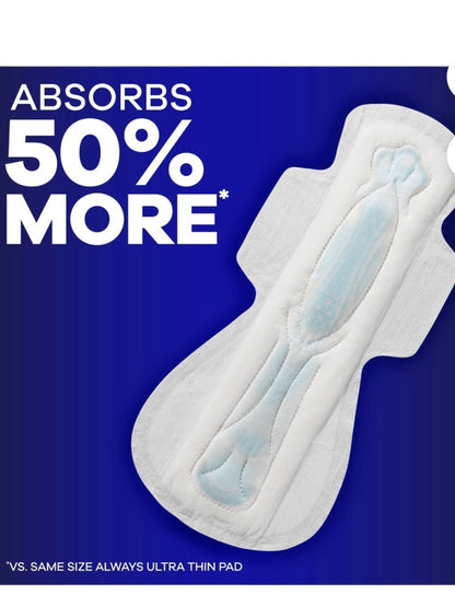 Always Maxi Extra Heavy Overnight Pads with Wings, Size 5, 66 Count