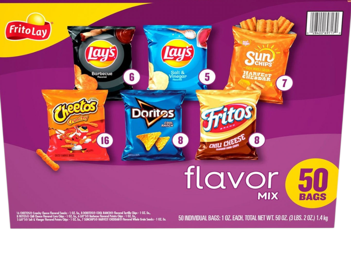 Frito-Lay Flavor Mix Chips, Variety Pack, 50 pk.