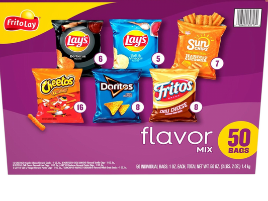 Frito-Lay Flavor Mix Chips, Variety Pack, 50 pk.