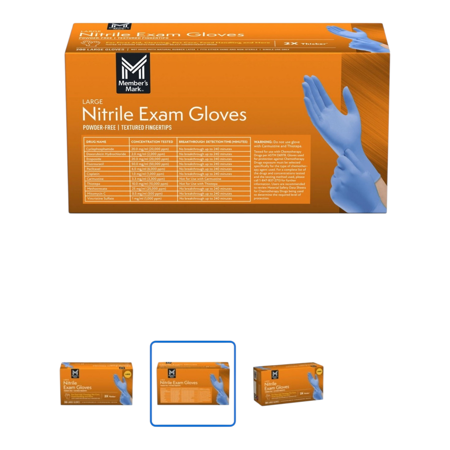 Member"s Mark Nitrile Exam Gloves 2-Pack Bundle , 200 Count Each , Powder - Free, Latex-Free Disposable