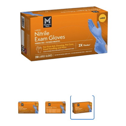 Member"s Mark Nitrile Exam Gloves 2-Pack Bundle , 200 Count Each , Powder - Free, Latex-Free Disposable