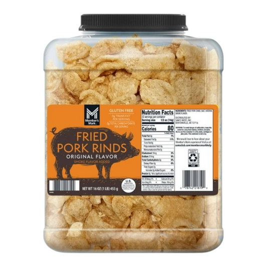 Member's Mark Original Fried Pork Rinds 16oz ( 2Pack) Fresh Fast Shipping