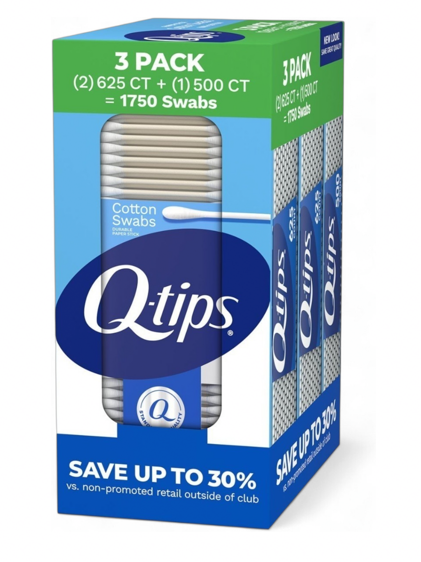 Q- Tips Cotton  Swabs 1750 Count (3 Pack) !  Bulk Value Pack ! 100% Cotton