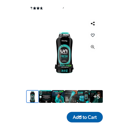 Downy Unstopables In-Wash Scent Booster Beads, Fresh (39.9 Ounce)