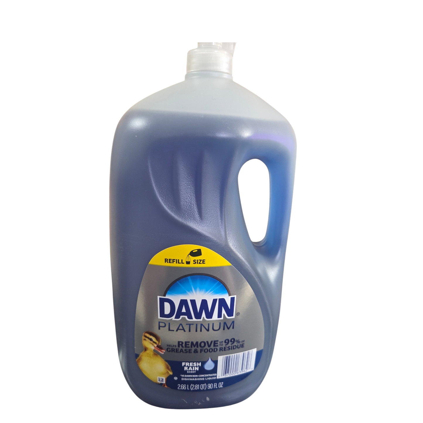 Dawn Platinum Dishwashing Liquid 90 oz Fresh Rain Scent Removes 99% Grease Refill Size
